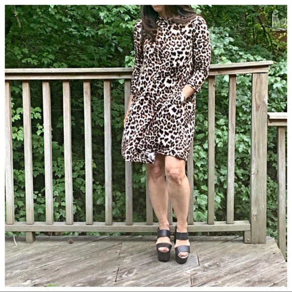 ✨LAST ✨Leopard print swing dress with side pockets - Picture 6 of 8
